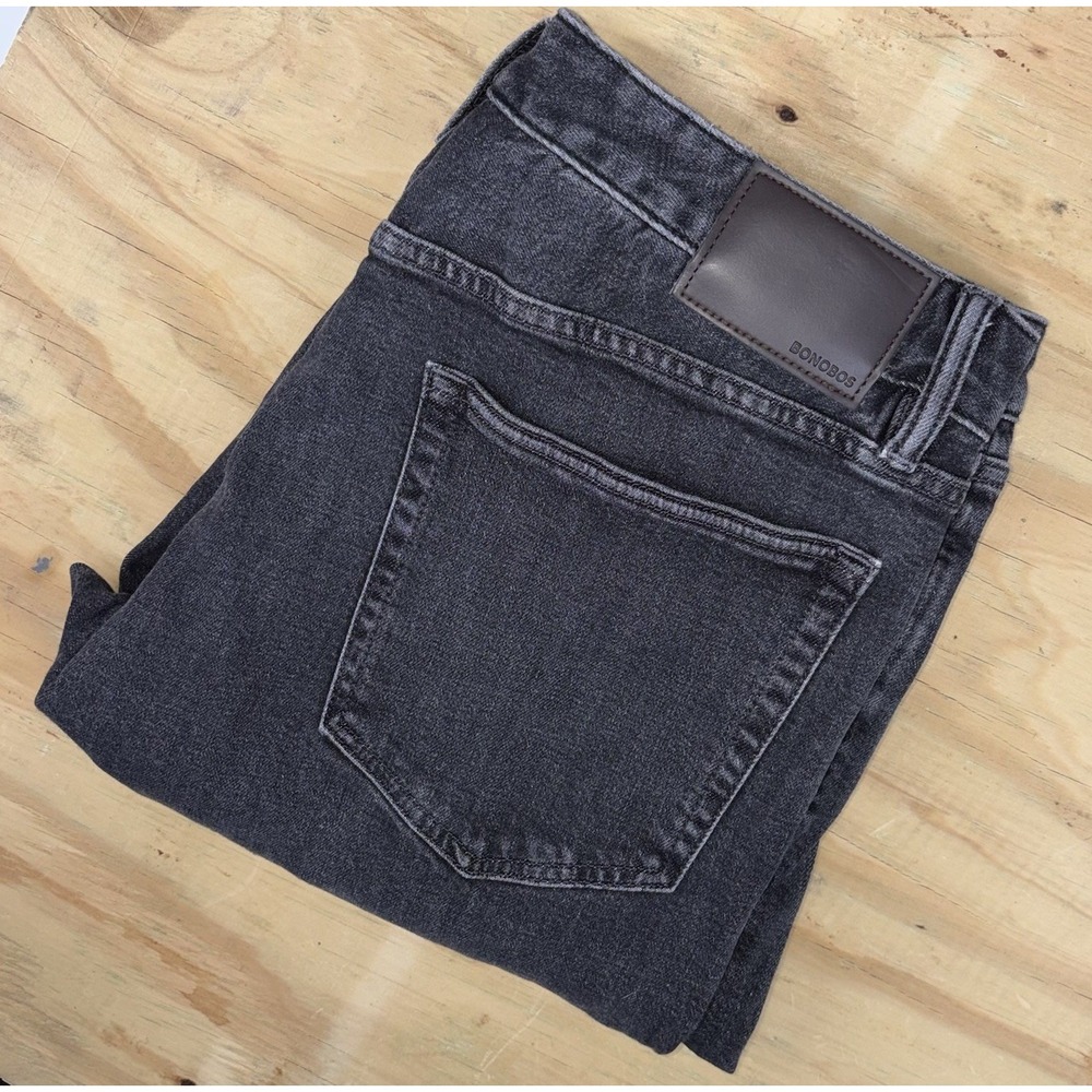 Bonobos Jeans Mens 35x30 Slim Taper Black Denim Modern Casual City Charcoal Wash